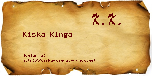Kiska Kinga névjegykártya